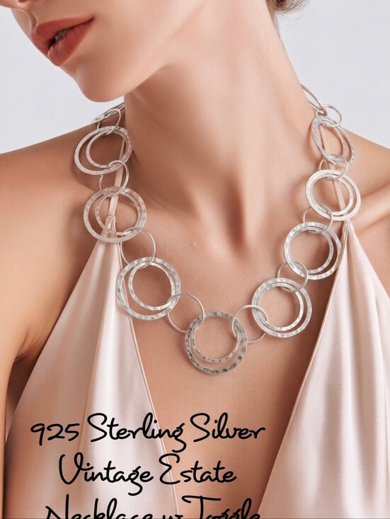 Vintage Jewelry - Vintage ST THOMAS hoops Sterling silver 925 toggle necklace 32g sterling silver